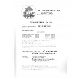 Tongarra Heritage Society Newsletter 134 August 2009