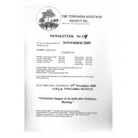 Tongarra Heritage Society Newsletter 137 November 2009