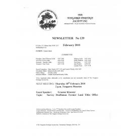Tongarra Heritage Society Newsletter 139 February 2010