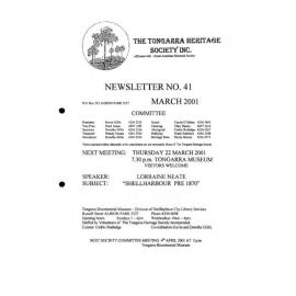 Tongarra Heritage Society Newsletter 41 March 2001