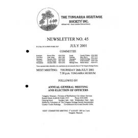 Tongarra Heritage Society Newsletter 45 July 2001