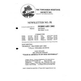 Tongarra Heritage Society Newsletter 51 February 2002