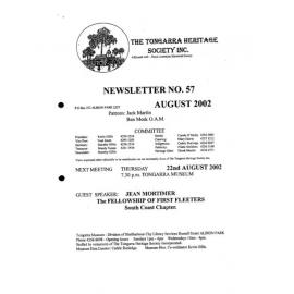 Tongarra Heritage Society Newsletter 57 August 2002