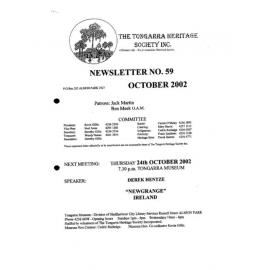 Tongarra Heritage Society Newsletter 59 October 2002