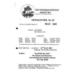 Tongarra Heritage Society Newsletter 65 May 2003