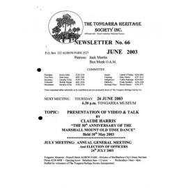 Tongarra Heritage Society Newsletter 66 June 2003