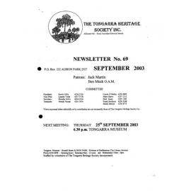 Tongarra Heritage Society Newsletter 69 September 2003