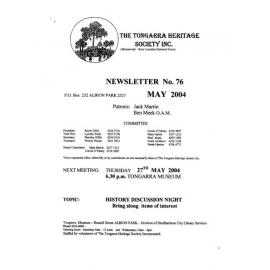 Tongarra Heritage Society Newsletter 76 May 2004