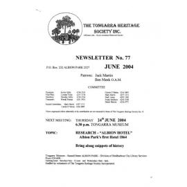 Tongarra Heritage Society Newsletter 77 June 2004