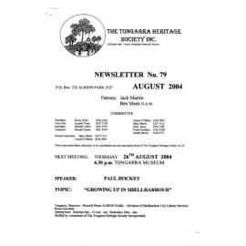 Tongarra Heritage Society Newsletter 79 August 2004