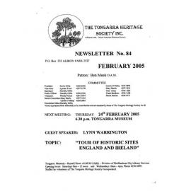 Tongarra Heritage Society Newsletter 84 February 2005