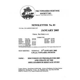 Tongarra Heritage Society Newsletter 83 January 2005