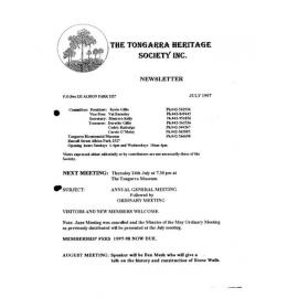 Tongarra Heritage Society Newsletter July 1997
