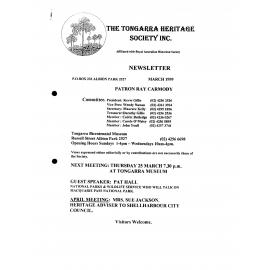 Tongarra Heritage Society Newsletter March 1999