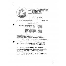 Tongarra Heritage Society Newsletter June 1999