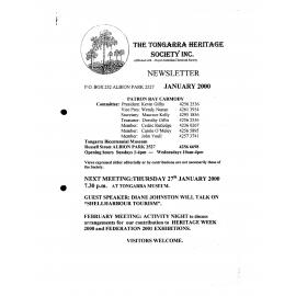 Tongarra Heritage Society Newsletter January 2000