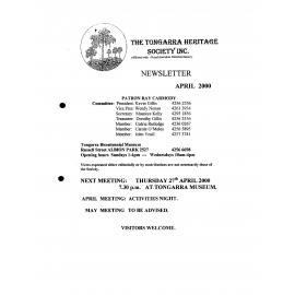 Tongarra Heritage Society Newsletter April 2000