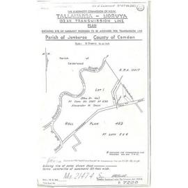 Plan Tallawarra - Moruya 132KV Transmission Line, Parish Jamberoo, County Camden