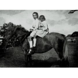 Grace Margaret and Jemima May James on Horse