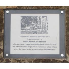 Plaque to the Memory of Peter Fraser