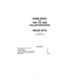 Name Index for 1961 to 1968 Image Sets