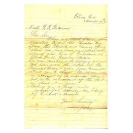 Letter to Robert 'Bob' Roxby Parkinson