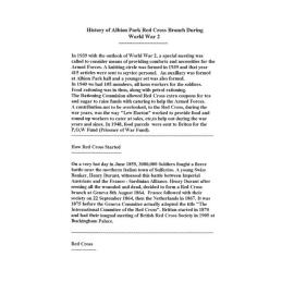 History of Albion Park Red Cross WWII