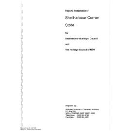 Report - Restoration of Shellharbour Corner Store