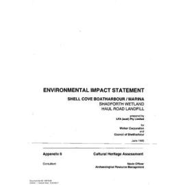 Environmental Impact Statement Shell Cove Boat Harbour Marina Shadforth Wetland Haul Road Landfill