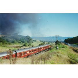 Steam train on the South Coast line from Oak Flats 1995