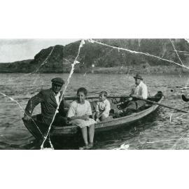 Mr Binns, Edna Hockey (Edna Jordan), Ray Hockey and Herb Hockey at Bushranger's Bay
