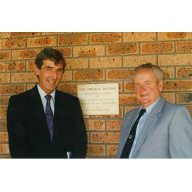 David Kelaher and Mayor Cec Glenholmes opening the terminal building at Albion Park Aerodrome
