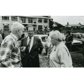 Harry Clay, Norm Rowlands and Jan East at opening of Beverley Whitfield Pool
