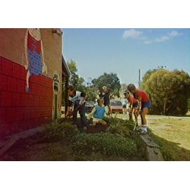 Pupils planting trees at Barrack Heights Public School