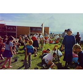 Pupils planting trees at Barrack Heights Public School