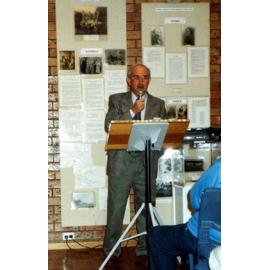 Kevin Gillis, President of Tongarra Heritage Society, at the launch of 'Albion Park Saga' by Bert Weston