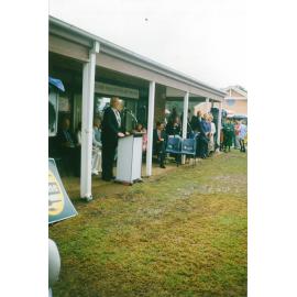 Mayor Cec Glenholmes at the Macquarie Pass Centenary celebration at Tongarra Museum