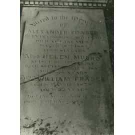 Fraser Family headstone, Albion Park Pioneer Cemetery