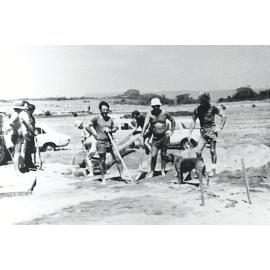 Volunteers digging foundations for Shellharbour Golf Club