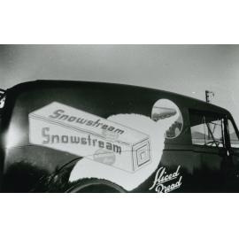 Chambers Bros Bakery van advertising Snowstream sliced bread
