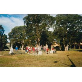School group at Albion Park Pioneer Cemetery