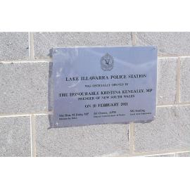Lake Illawarra Police Station Plaque