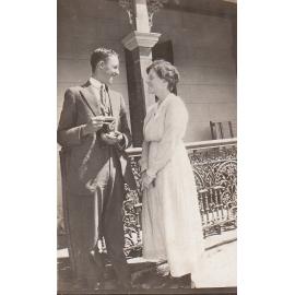 Kathleen (Kaleen) Allen and Fiancée Outside 'Karamia' 