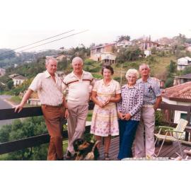 Ray O'Gorman, Arthur Moore (Postmaster), Mrs Moore, Essie and Lew Stubbs