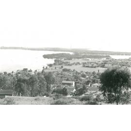 View from Mount Warrigal looking north to Bevans Island, Lake Illawarra.