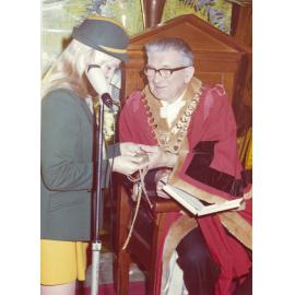 Beverley Whitfield and Mayor Keith Grey