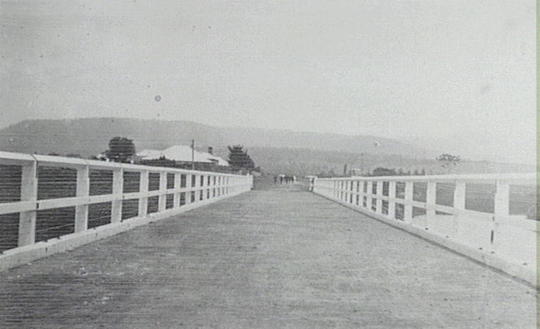 Boles Bridge, Albion Park.

Boles Bridge was opened in the 1920s on the old South Coast road (Illawarra Highway) It was demolished in the 1960s after many years of severe flood damage. The Boles farm, visible on the left of the photo, was situated on the site of Samuel Terry's former holdings. Stockyard Mountain is in the background.