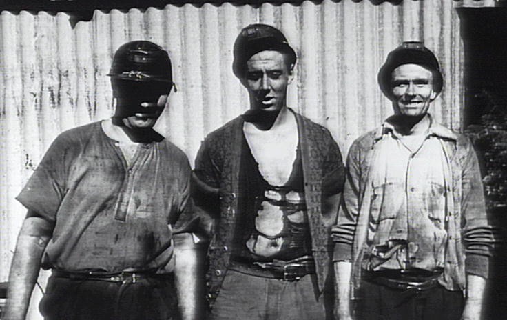 Workers at Tongarra Mine in the 1950's.

L-r: J Noon, O Timbs, C Dawes.